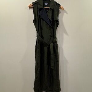 Gryphon Olive Green Sleeveless Trench Dress – Size M